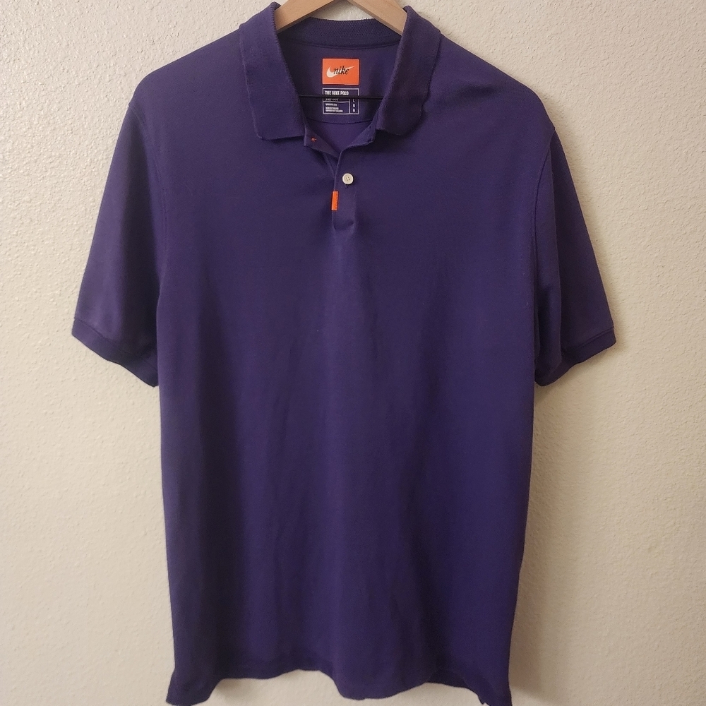Nike Purple Dri-Fit Sport Polo Shirt Mens sz Large